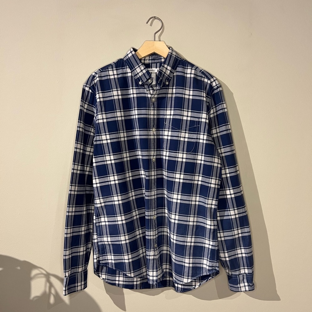2017 Gap Ombré Plaid Long Sleeve Button Down Woven